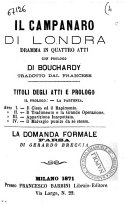 Copertina di Il campanaro di Londra dramma in quattro atti con prologo di Bouchardy
