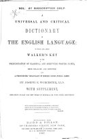 Copertina di A Universal and Critical Dictionary of the English Language