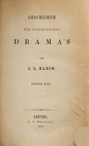 Copertina di Geschichte des italienischen Drama's