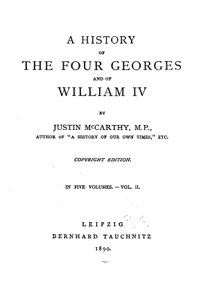 Copertina di A History of the Four Georges and of William IV,
