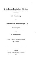 Copertina di Malakozoologische Blätter