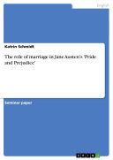 Copertina di The Role of Marriage in Jane Austen's 'Pride and Prejudice'