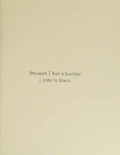 Copertina di Because I had a teacher