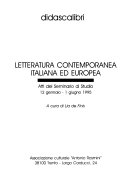 Copertina di Letteratura contemporanea italiana ed europea