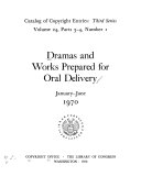 Copertina di Dramas and Works Prepared for Oral Delivery