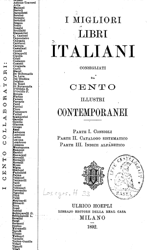 Copertina di I migliori libri italiani consigliati da cento illustri contemporanci