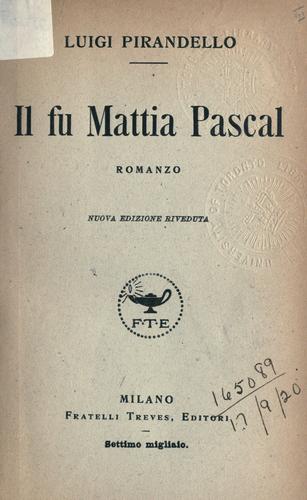 Copertina di Il fu Mattia Pascal