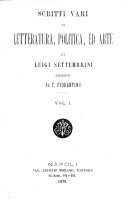 Copertina di Scritti vari di letteratura, politica, ed arte, riveduti da F. Fiorentino