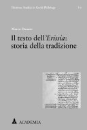 Copertina di Il testo dell ́Erissia: storia della tradizione