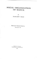 Copertina di Social Organization of Manua