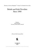 Copertina di British and Irish Novelists Since 1960