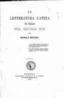 Copertina di La Letteratura latina in Italia nel secolo XIX