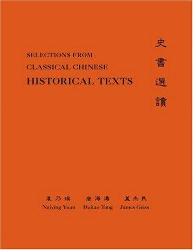 Copertina di Selections from classical Chinese historical texts