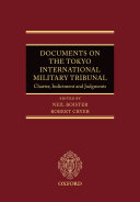 Copertina di Documents on the Tokyo International Military Tribunal