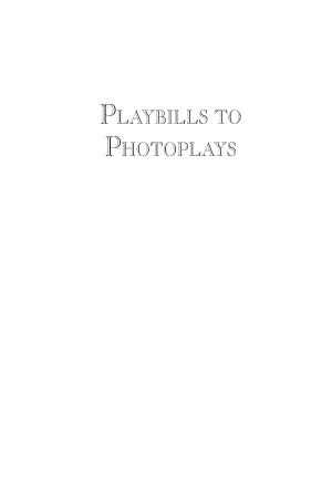Copertina di Playbills to Photoplays