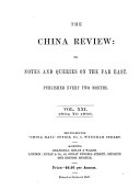 Copertina di The China Review, Or, Notes and Queries on the Far East