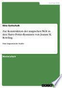 Copertina di Zur Konstruktion der magischen Welt in den Harry-Potter-Romanen von Joanne K. Rowling