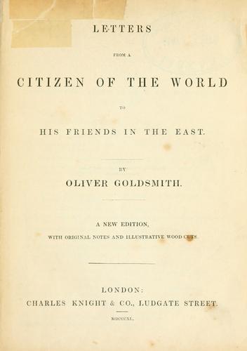 Copertina di The citizen of the world, in a series of letters from a Chinese philosopher at London, to his friends in the east