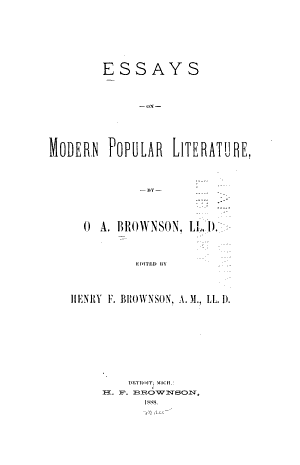 Copertina di Essays on Modern Popular Literature