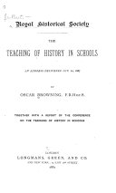 Copertina di The Teaching of History in Schools