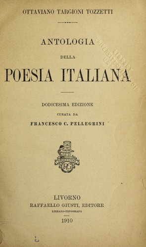 Copertina di Antologia della poesia italiana
