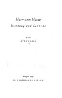 Copertina di Hermann Hesse, Dichtung und Gedanke