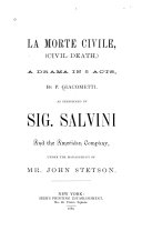 Copertina di La morte civile (Civil death)