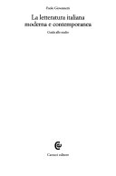 Copertina di La letteratura italiana moderna e contemporanea