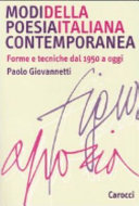 Copertina di Modi della poesia italiana contemporanea