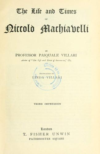 Copertina di Niccolò Machiavelli e i suoi tempi