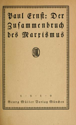 Copertina di Zusammenbruch des Marxismus