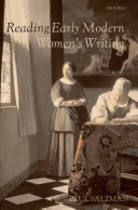 Copertina di Reading Early Modern Women's Writing