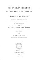 Copertina di Sir Philip Sidney's Astrophel and Stella and Defence of Poesie