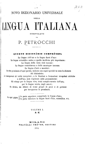 Copertina di Nòvo dizionàrio universale della lingua italiana
