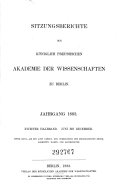 Copertina di Sitzungsberichte der Preussischen Akademie der Wissenschaften zu Berlin