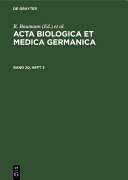 Copertina di Acta Biologica et Medica Germanica. Band 20, Heft 3
