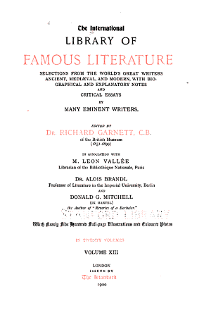 Copertina di The International Library of Famous Literature