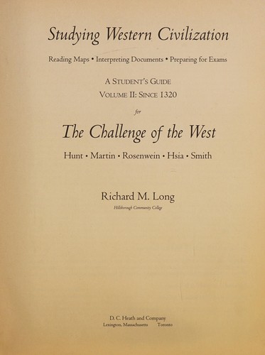 Copertina di Studying Western Civilization: Reading Maps, Interpreting Documents, Preparing for Exams, a Student's Guide