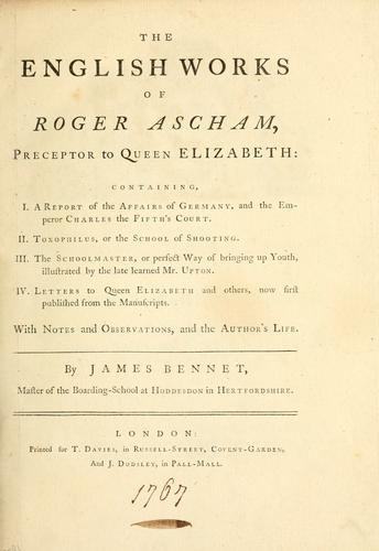 Copertina di English Works of Roger Ascham