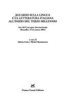 Copertina di Sguardo sulla lingua e la letteratura italiana all'inizio del terzo millennio
