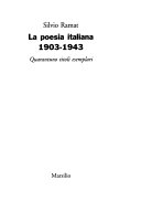 Copertina di La poesia italiana, 1903-1943