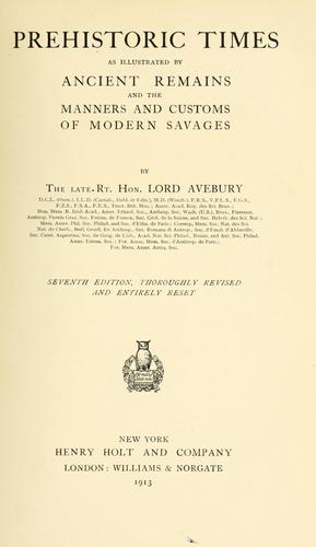 Copertina di Pre-historic times, as illustrated by ancient remains, and the manners and customs of modern savages