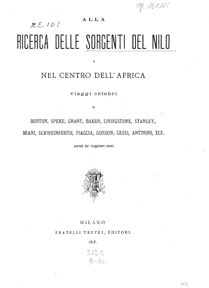 Copertina di Alla ricerca delle sorgenti del Nilo e nel centro dell'Africa