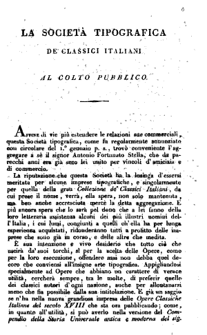 Copertina di La Societa tipografica de' classici italiani al colto pubblico