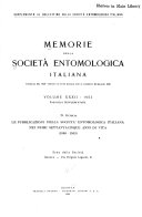 Copertina di Memorie della Società entomologica italiana