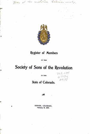 Copertina di Year Book of the Colorado Society of Sons of the Revolution