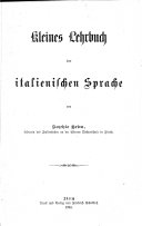 Copertina di Kleines Lehrbuch der italienischen Sprache