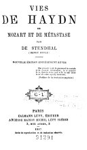 Copertina di Vies de Hayden de Mozart et de Métastase