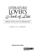 Copertina di Literature Lover's Book of Lists
