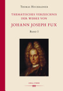 Copertina di Thematisches Verzeichnis der Werke von Johann Joseph Fux.